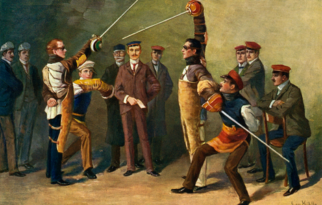 Fencing, Burschenschaften, c.1900 (print)