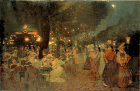 The garden of the Bullier Ball, at night, 1902 (oil on canvas)