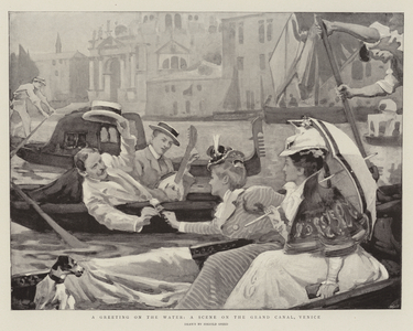 A Greeting on the Water, a Scene on the Grand Canal, Venice (litho)