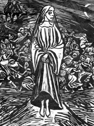Work by Ernst Barlach (b/w photo)