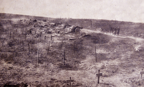 Abandoned artillery at a battlefront during World war One 1916