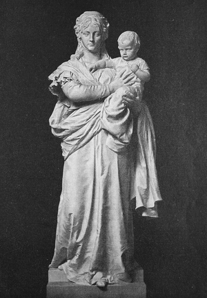 Queen Luise with Prince Wilhelm after a marble statue by Fritz Schaper