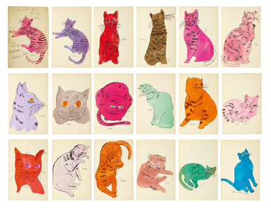25 Cats Name(d) Sam and One Blue Pussy, c.1954 (colour litho with hand-colouring in w/c)