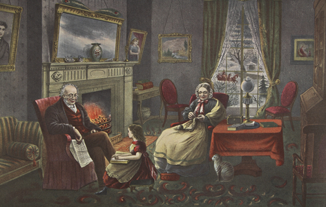 The Four Seasons of Life - Old Age, 'The Season of Rest' ,  pub. 1868, Currier & Ives (colour litho)