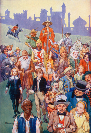 Familiar people from the Story Books (colour litho)