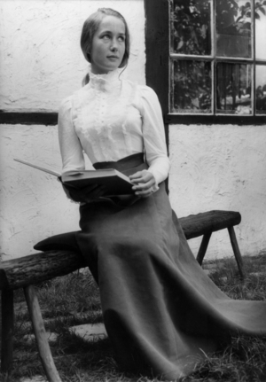 The French Actress Brigitte Fossey on Set of The Film Le Grand Meaulnes, August 66 (b/w photo)