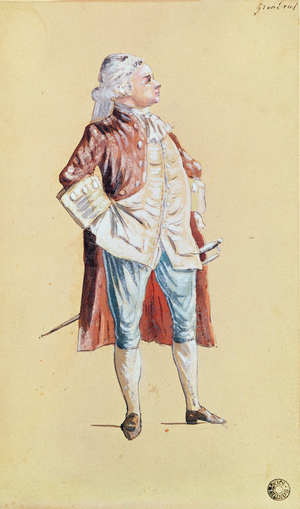 The Actor Grandval (watercolour on paper)