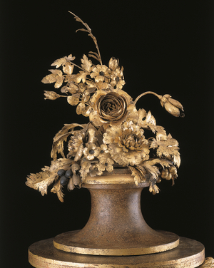 Louis XVI ornamental vase (cast iron, sheet metal & gilded lead)