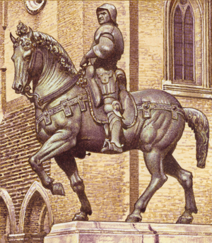 Statue of Bartolommeo Colleoni by Andrea Verrocchio (gouache on paper)