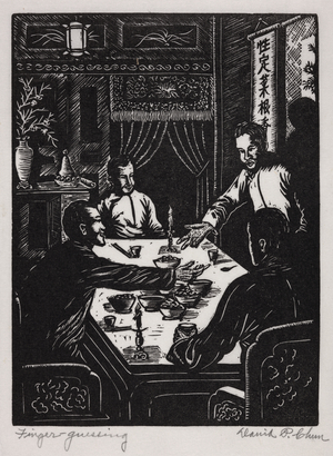 Finger Guessing, 1930-1940 (woodcut)
