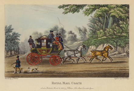 Royal Mail Coach (coloured engraving)