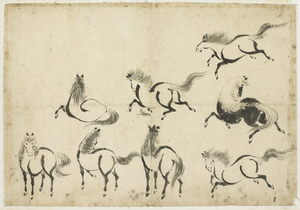 Studies of Horses, c.1815-1849 (ink on paper)