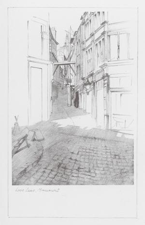 London Lanes: Love Lane, Monument (litho)