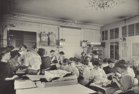 Corsage workshop (b/w photo)