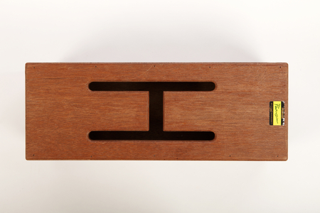 Wooden 2 tone Tongue slit or log drum with different pitches produced by different sized and shaped tongues (photo)