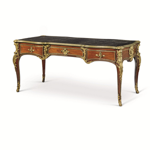 A Louis XV Amaranth Burea Plat, mid 18th century (wood & ormolu)