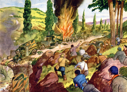Attack of the French resistance, c.1948 (illustration)