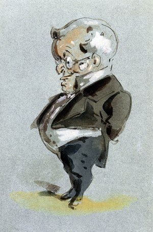 cartoon about Adolphe Thiers (1797-1877) French president in 1781-1873, drawing