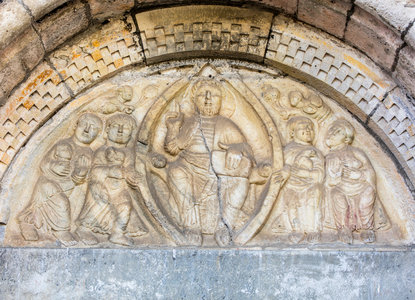Christ in Majesty and the Evangelists, 11th-12th century (relief)