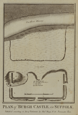 Plan of Burgh Castle, in Suffolk (engraving)