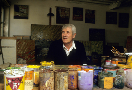 Marc-Atoine Bissiere, french painter and engraver, here in april 1987