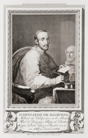 Bernardo de Balbuena, after an etching in Retratos de Los Españoles Ilustres, Madrid, Spain, pub. 1791