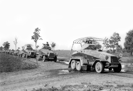 German armored reconnaissance vehicles (b/w photo)