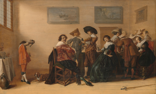Merry Company in a Room, 1633 (oil on panel)