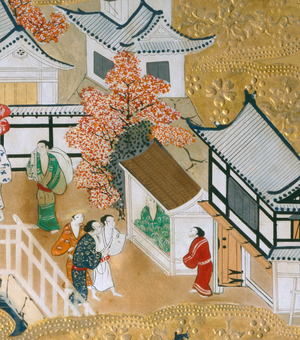 Osakazu Byobu - Japanese eight-panel folding screen (painting)