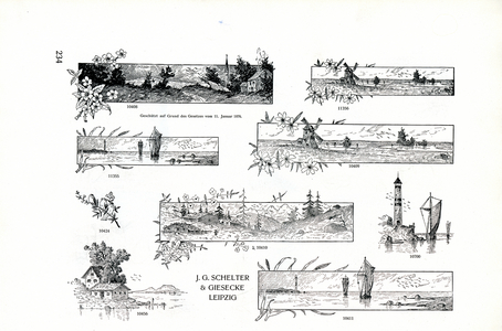 Landscape Vignettes with Floral and Marine Views (print)