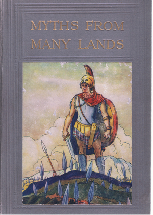 Front board design, from Myths from Many Lands pub.by The Waverley Book Co Limited, c.1920 (colour litho)