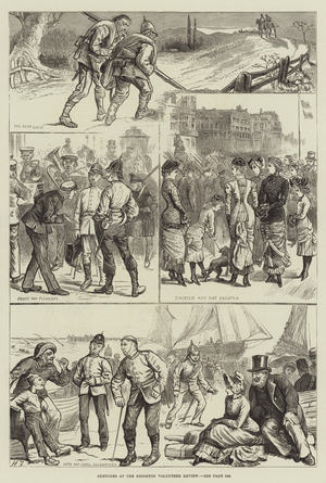 Sketches at the Brighton Volunteer Review (engraving)