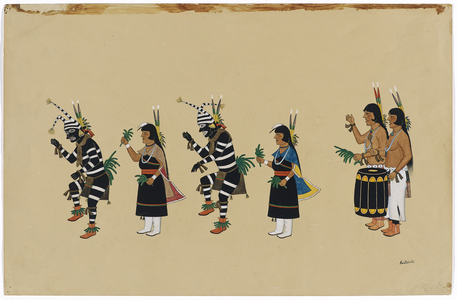 Ceremonial Dance, 1920-30 (tempera & ink on buff wove paper)
