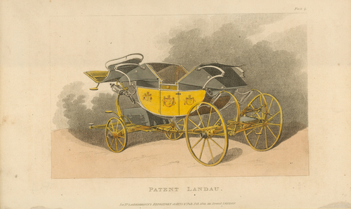 Patent Landau carriage (coloured engraving)