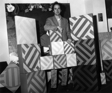 The Cuban Painter Waldo Balart (Le Beau-Frere De Fidelcastro) Among His Works On The Eve Of His Vernissage At The Galerie Iris Clert (Faubourg Saint-Honore) In Paris On March 20, 1967. (b/w photo)