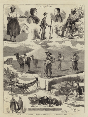 The War in South America, Sketches in Bolivia and Peru (engraving)