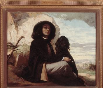 Self-portrait Courbet au chien noir, between 1842 and 1844 (oil)