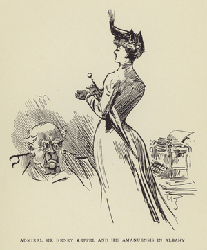 Admiral Sir Henry Keppel and his amanuensis in Albany (litho)