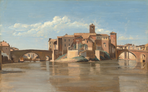 The Island and Bridge of San Bartolomeo, Rome, 1825-28 (oil on canvas)