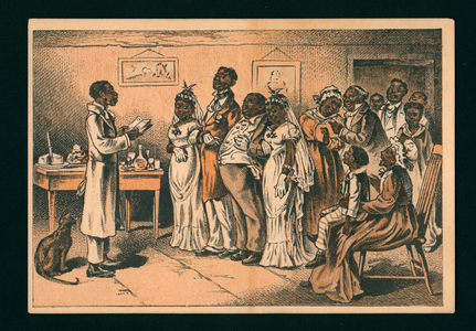 African American wedding (colour litho)