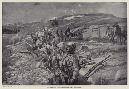 The defence of Caesar's camp, "fix bayonets!" (litho)