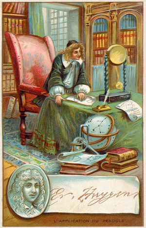 Christiaan Huygens, Dutch mathematician and scientist (chromolitho)