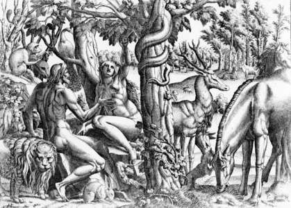 Temptation in the Garden of Eden (engraving)