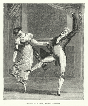La manie de la danse, d'apres Debucourt (engraving)