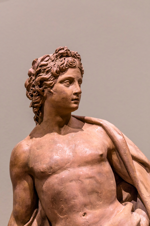 Apollo, detail, 18th century (terracotta)