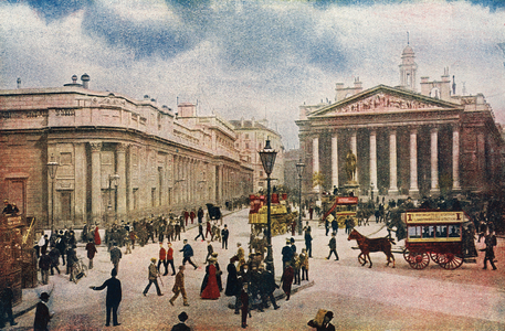 The Bank of England and The Royal Exchange, London, England