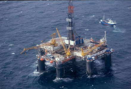 The North Sea June 1974 The Norwegian Oil Boring Platform in the North Sea ..., 1974 (photo)