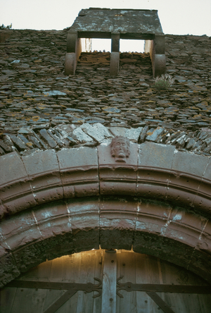 Detail of entrance gate. Vianden Castle on the Our River