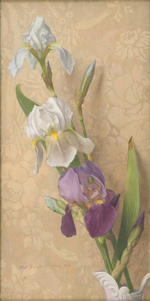 Irises, 1954 (tempera on gesso-prepared board)