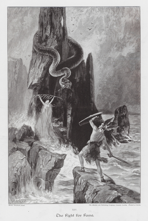 The Fight for Fame (colour litho)